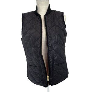 Ralph Lauren Quilted Sleeveless Vest Black Womens Outerwear Size M